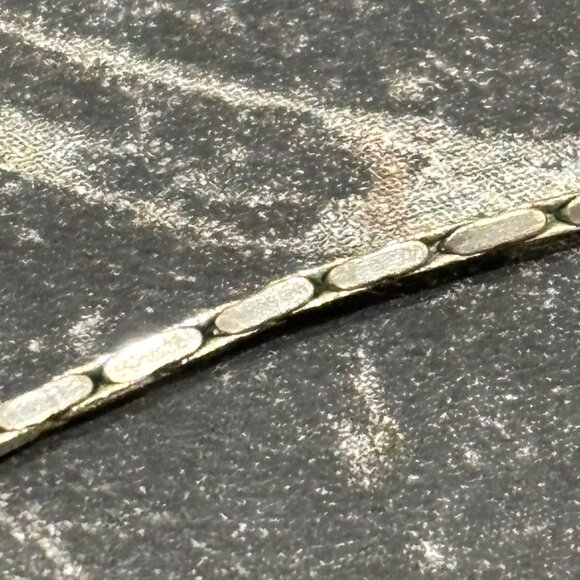 Vintage 925 Silver Cross Pendant Necklace with 17" Square Chain - Picture 9 of 10